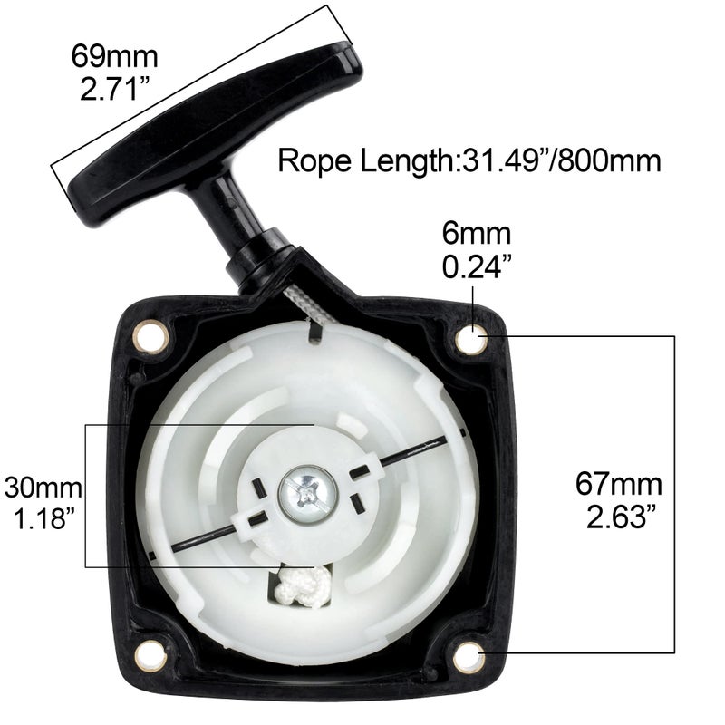 MTATCN Pull Starter Replacement - 43cc 49cc 52cc 2HP Predator Earth Augers 63022 Pocket Bike Gas Petrol Scooter -Upgraded Wheel Core & Recoil Spring - Image 2